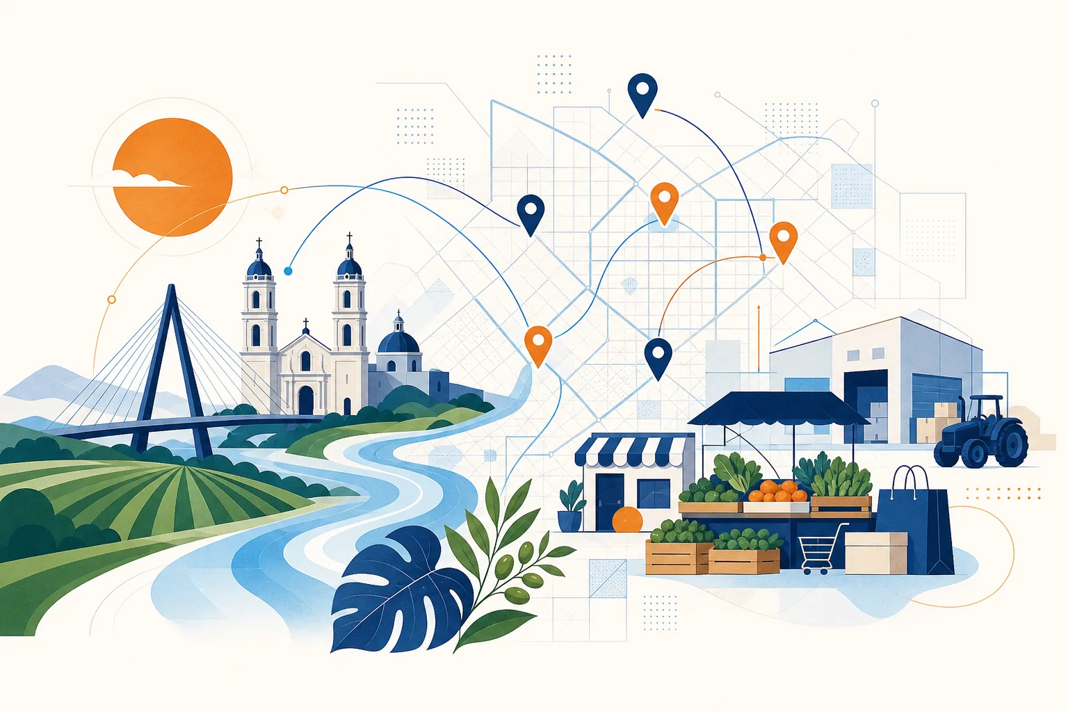 Agencia SEO Culiacán 3 Ilustración del mercado local y negocios en Culiacán