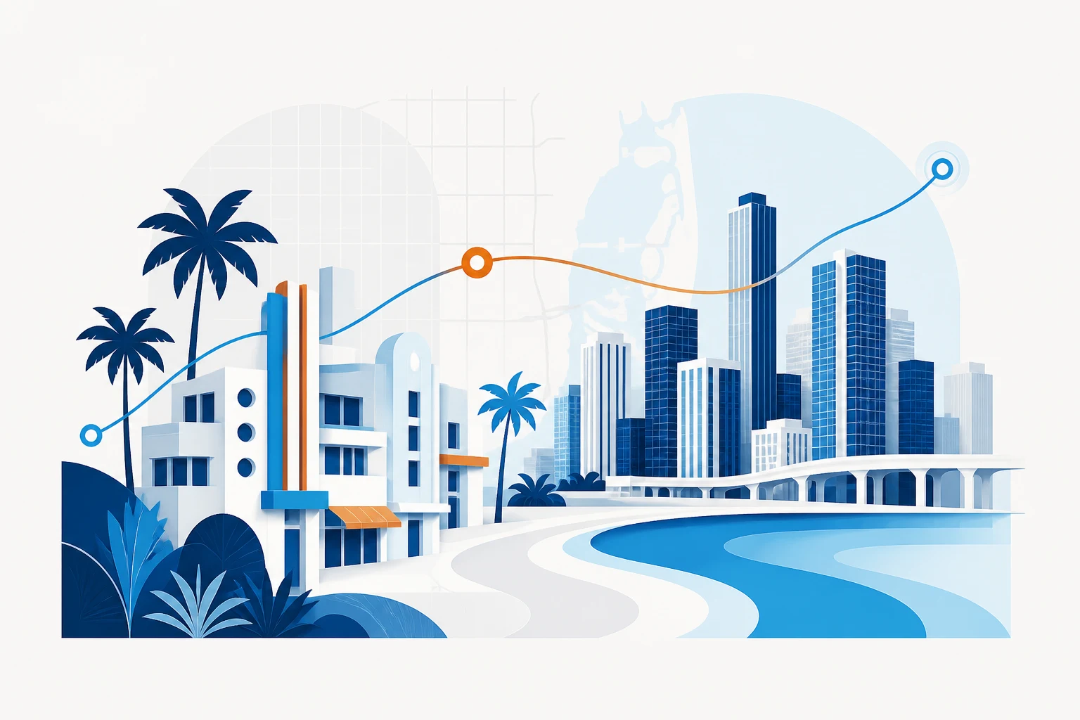 Ilustración de estrategia digital para empresas en Miami
