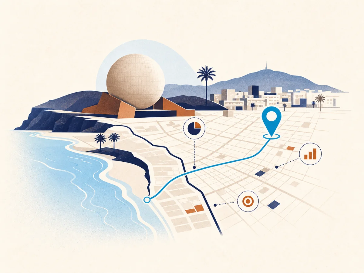 Ilustración editorial de posicionamiento SEO en Tijuana
