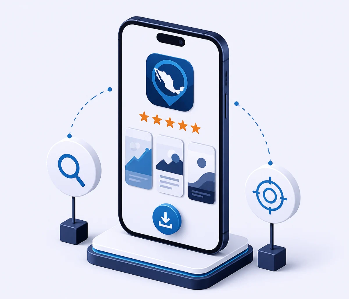 Ficha de una app en la tienda: ícono, screenshots, descripción y valoraciones