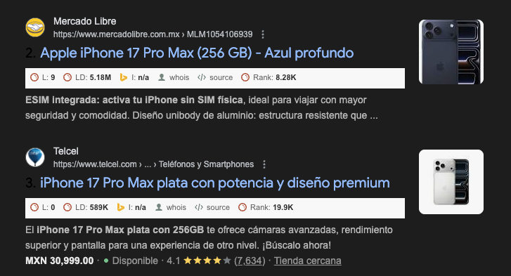 Datos estructurados de productos Datos estructurados de productos