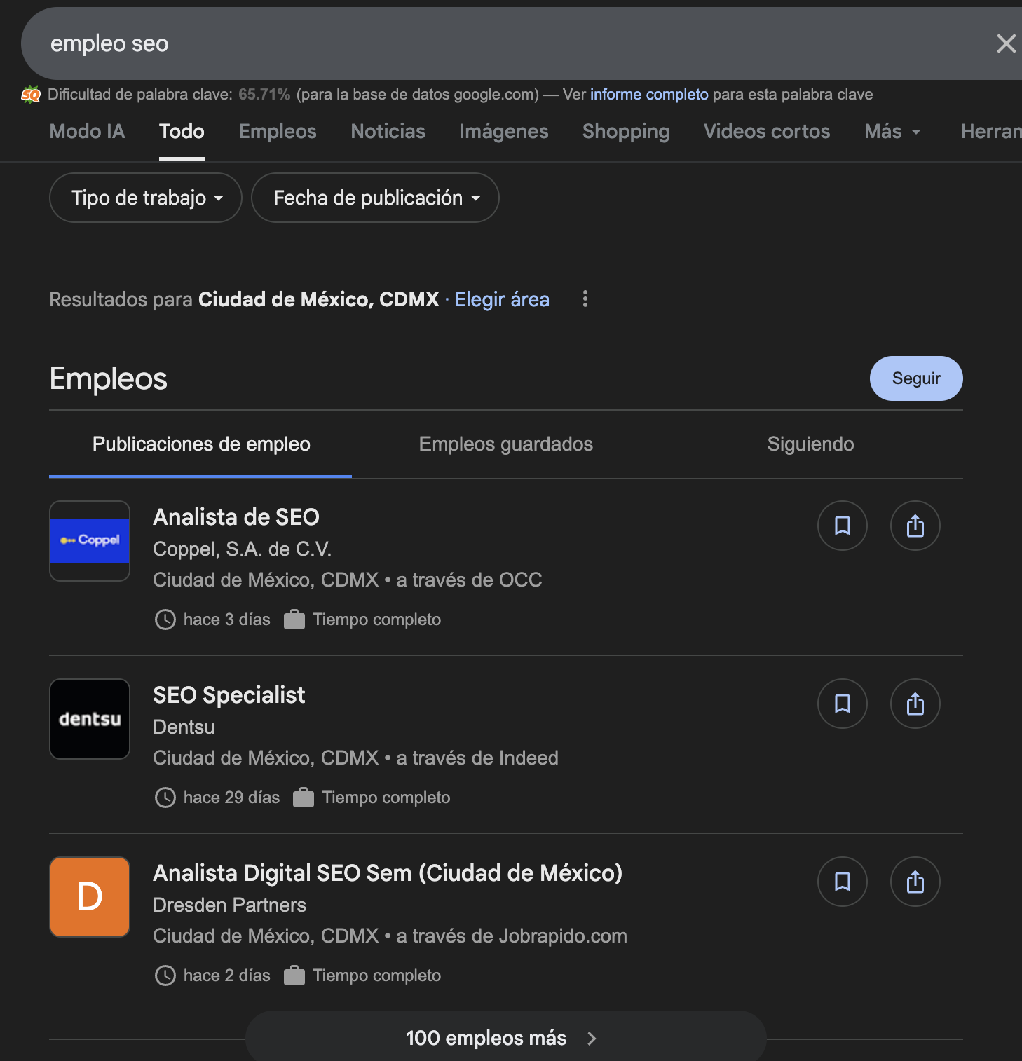 Datos estructurados de empleos Datos estructurados de empleos