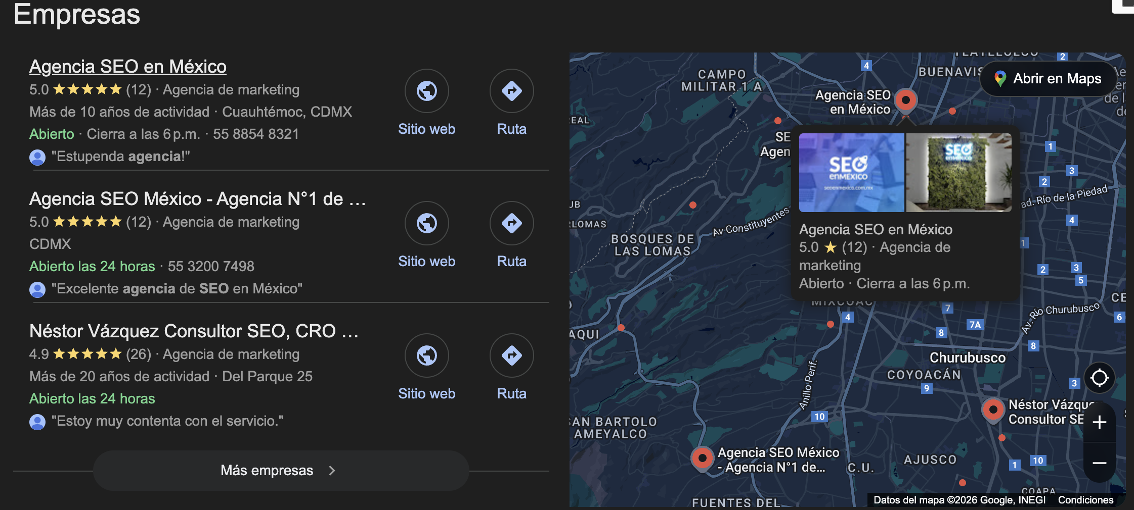 Muestra de un mapa donde muestra las agencias de SEO que hay en México Muestra de un mapa donde muestra las agencias de SEO que hay en México